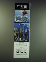 1987 Block Atlantis Crystal Vases Ad - Hand Blown Hand Cut Full Lead Crystal  - £14.76 GBP