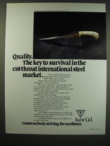 1987 Iscor Ltd. Ad - Quality. The key to survival - £14.48 GBP