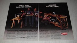 1987 Ryobi RPM Portable Radial Arm Saw Ad - We&#39;re here when you need us - £14.54 GBP