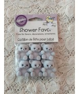 Wilton Flocked Teddy Bears Figurines Blue Baby Shower Favors Craft Supplies - £9.60 GBP