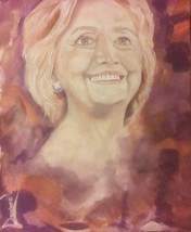 Original 8x10&quot; Abstract Hillary Clinton Canvas Art Print-rdoward fine art - £13.24 GBP