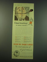 1953 Four Square Tobacco Ad - Clean knockout in every round! - £14.55 GBP
