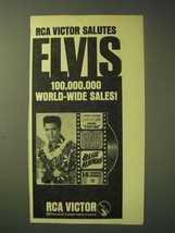 1964 Elvis Blue Hawaii Record Album Ad - RCA Victor Salutes Elvis 100,000,000  - £14.54 GBP