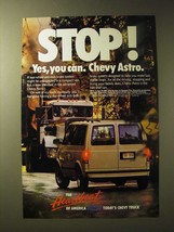 1989 Chevy Astro Van Ad - Stop! Yes, you can. Chevy Astro - £14.61 GBP