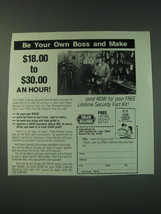 1988 Foley-Belsaw Co. Ad - Be your own boss and make $18.00 to $30.00 an hour! - £13.88 GBP