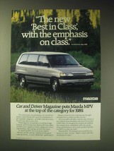 1989 Mazda MPV Minivan Ad - The new best in class, with the emphasis on class - £14.53 GBP