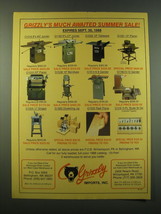 1988 Grizzly wood-Working Machinery Ad - Grizzly&#39;s much awaited summer sale! - £14.55 GBP