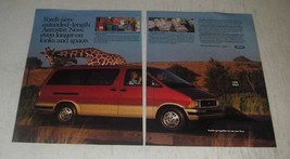 1989 2pg Ford Aerostar Van Ad - Ford&#39;s new extended-length Aerostar - $18.49