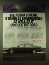 1989 Acura Legend Sedan Ad - It handles emergencies as well  - £14.78 GBP