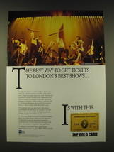 1989 American Express Gold Card Ad - The best way to get tickets - £14.78 GBP