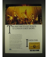 1989 American Express Gold Card Ad - The best way to get tickets - £14.52 GBP