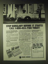 1989 Black & Decker Home Protector Wireless Security System Ad - Stop burglary  - £14.50 GBP