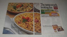 1989 Creamettes Campbell's Soup and Wisconsin Cheese Ad - Easy Cheesy Tuna - $18.49