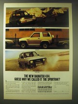 1989 Daihatsu Sportrak Ad - The new Daihatsu 4x4. Guess why we called it - £14.54 GBP