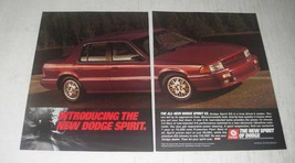 1989 Dodge Spirit ES Car Ad - £14.65 GBP