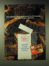 1989 Duncan Hines Double Fudge Brownie Mix Ad - For outstanding moistness - £14.48 GBP