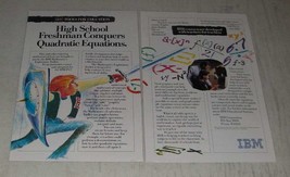 1989 IBM PS/2 Computers Ad - High School Freshman Conquers Quadratic Equations - $18.49