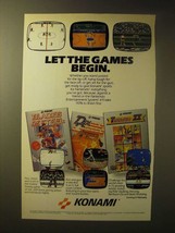 1989 Konami Video Games Ad - Blades of steel, Double Dribble, Track &amp; Field II  - £14.78 GBP