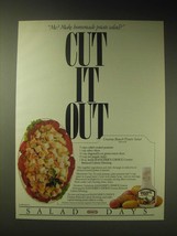 1989 Kraft Rancher's Choice Creamy Dressing Ad - Creamy Ranch Potato Salad - £14.56 GBP