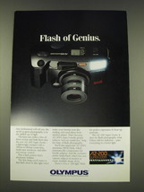 1989 Olympus AZ-200 Super Zoom Camera Ad - Flash of Genius - $18.49