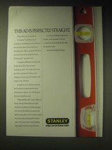 1989 Stanley Professional Top Read Levels Ad - This Ad is perfectly straight - £13.99 GBP