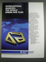 1989 Standard Bank Ad - International banking. The world under one flag - $18.49