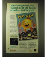 1989 Tengen Pac-Man Video Game Ad - Nintendo gamers, the biggest hit - £14.54 GBP