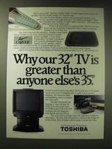1989 Toshiba Ad - CX3288J Tv, SK-F200 Vhs Camcorder, SV-F990 Super Vhs Vcr - $18.49