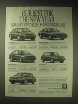 1990 Dodge Spirit, Daytona, Shadow, Omni and Dynasty Ad - Our best - $18.49