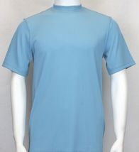 Men Dressy T-Shirt  LOG-IN UOMO Soft Crew Neck Corded Short Sleeves 218 Sky Blue image 3