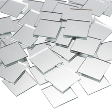 1 Inch Mirror Tiles for Crafts, 120 Pack Small Square Glass for Home Wall Decor, - £13.94 GBP