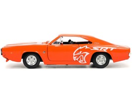 1968 Dodge Charger R/T SRT Orange with White Stripes and Graphics &quot;Bigti... - $46.95