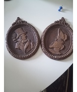 2pc. Man and woman wood art hanging decor (small) - $40.00