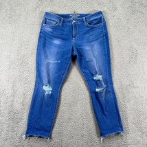 Arizona Womens Blue Medium Wash Slim Fit Distressed Denim Skinny Jeans Size 13 - £19.37 GBP