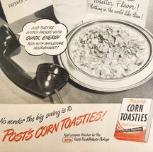 1947 Post Corn Toasties Cereal Advertisement Breakfast Corn Flakes DWNN21 - $42.03 CAD