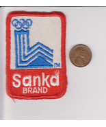 Vtg Sanka Brand Patch-Olympics-White Red Blue-Embroidered-Fake Coffee-Ol... - £7.46 GBP