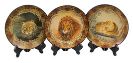 Zeckos Set Of Three 8 Inch Diameter Big Cat Plates - £59.99 GBP