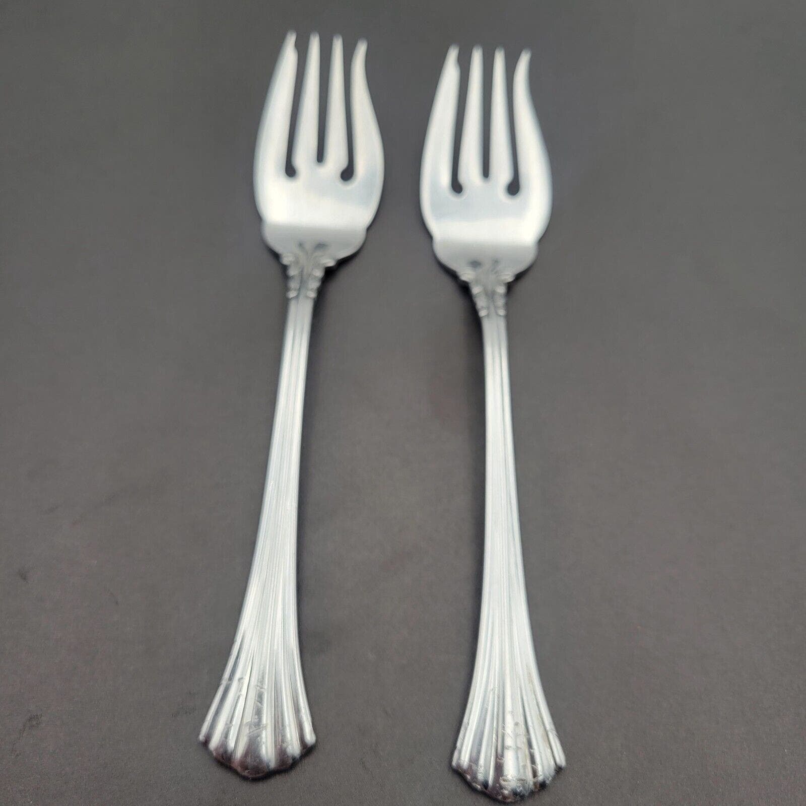 Primary image for Reed Barton 1800 Stainless 18/8 Salad Forks 6 1/2” Korea Set of 2