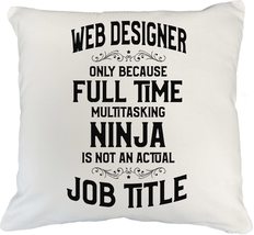 Make Your Mark Design Web Designer White Pillow Cover for IT, Graphic Artist or  - £19.77 GBP+