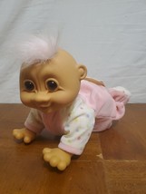 Russ Troll Crawling Baby Giggles Battery Operated Troll Tested Turns On ... - $329.37 MXN