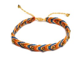 Mia Jewel Shop Gold Beaded Multicolored Macramé Braided String Adjustable Pull T - £6.31 GBP
