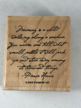 Pierce Harris Quote on Memories and Life Stampin Up Woodblock Rubber Stamp - £3.76 GBP