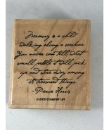 Pierce Harris Quote on Memories and Life Stampin Up Woodblock Rubber Stamp - £3.75 GBP