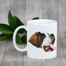 Enjoying a cup with my pup St. Bernard- a mug with a geometric dog - £9.82 GBP