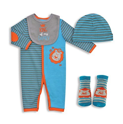 Primary image for 4-PIECE BABY COVERALL SET - KING OF MY FAMILY (3-6)