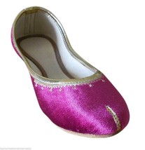 Women Shoes Indian Handmade Ballerinas Punjabi Pink Leather Mojaries US 5-10 - £35.65 GBP