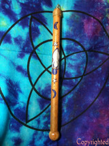 Wicca Pagan Crystal Tip Wood Wand - Goddess, Celestial-Handmade OOAK 13.5&quot; - $39.00
