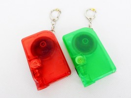 Pocket Tape Measure &amp; LED Flashlight, Key Chain, Translucent Red or Green, #TS23 - £4.71 GBP