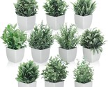 Small Fake Plants Mini Artificial Potted Plants Aesthetic Eucalyptus, 10... - £31.62 GBP