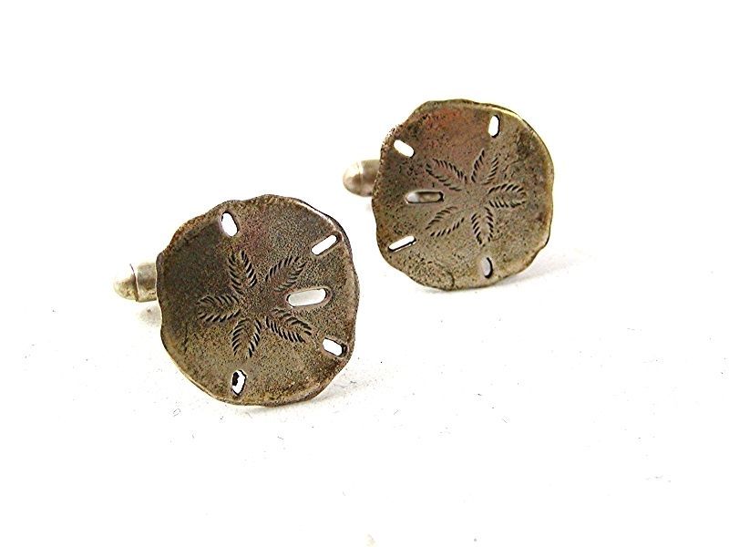 Primary image for Vintage Silver Tone SAND DOLLAR Cufflinks 1917